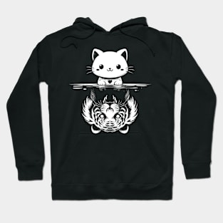 Kitten And Tiger Reflection Hoodie